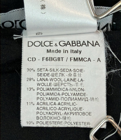 DOLCE & GABBANA 長袖ワンピース シルク シフォンスリーブ ツイード切替 ひざ丈 F6BG8T レディース SIZE 40 (S) ドルチェアンドガッバーナ