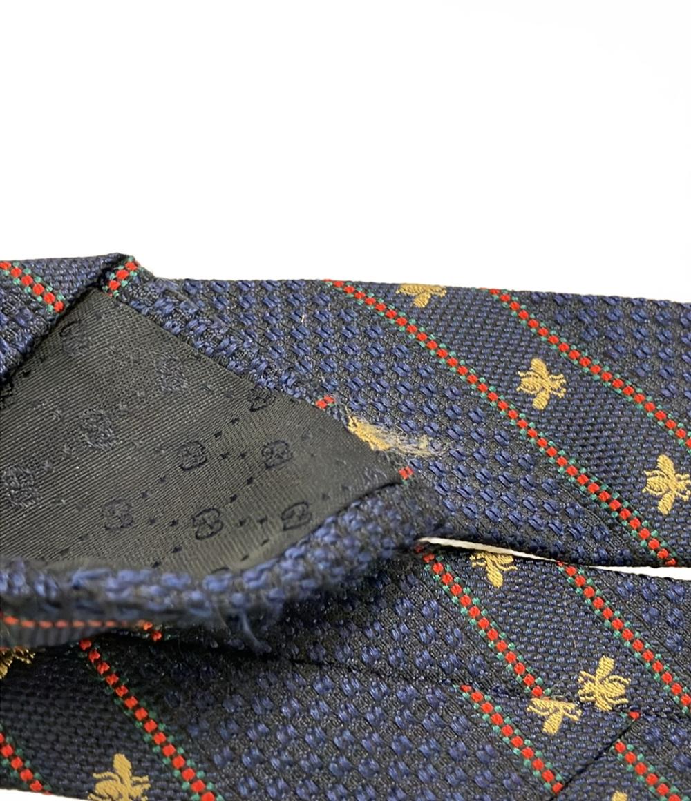 グッチ ネクタイ ビー ウェブ ライン ストライプ 表面シルク 100% 451528 4E002 メンズ GUCCI