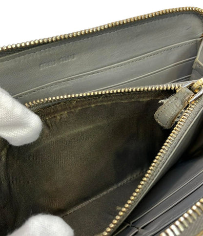 ミュウ ミュウ ラウンドファスナー長財布 レディース Miu Miu
