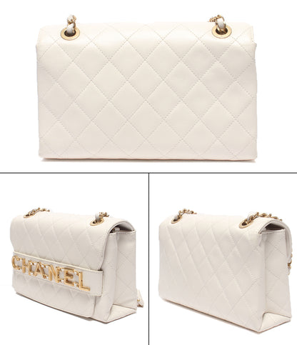 CHANEL チェーンショルダーバッグ 肩掛け 斜め掛け ゴールド金具 シングルフラップ ダブルチェーン マトラッセ レディース シャネル