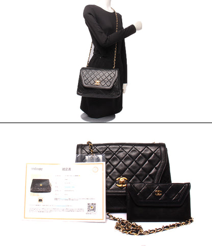 CHANEL チェーンショルダーバッグ ゴールド金具 シングルチェーン シングルフラップ 1番台 斜め掛け ダイアナマトラッセ レディース シャネル