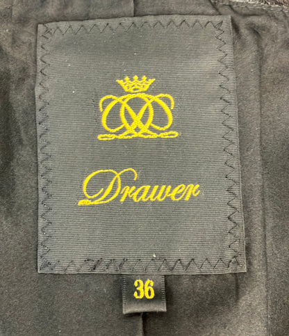 Drawer ノーカラージャケット シングルライダース レザー セレクトショップ レディース SIZE 36 (XS) ドゥロワー