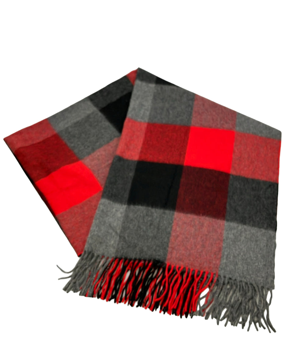 美品 Johnstons of Elgin ストール カシミヤ100% 大判 ブロックチェック柄 レディース ジョンストンズ オブ エルガン