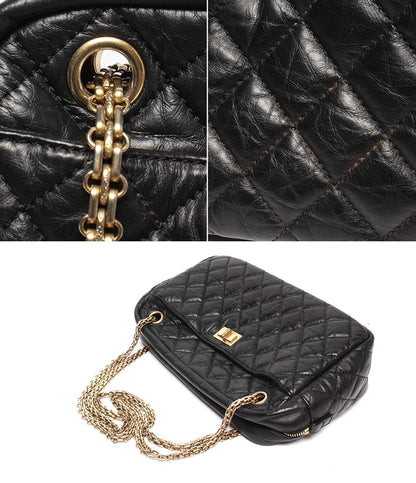 CHANEL チェーンショルダーバッグ 肩掛け ゴールド金具 カーフスキン マトラッセ レディース シャネル