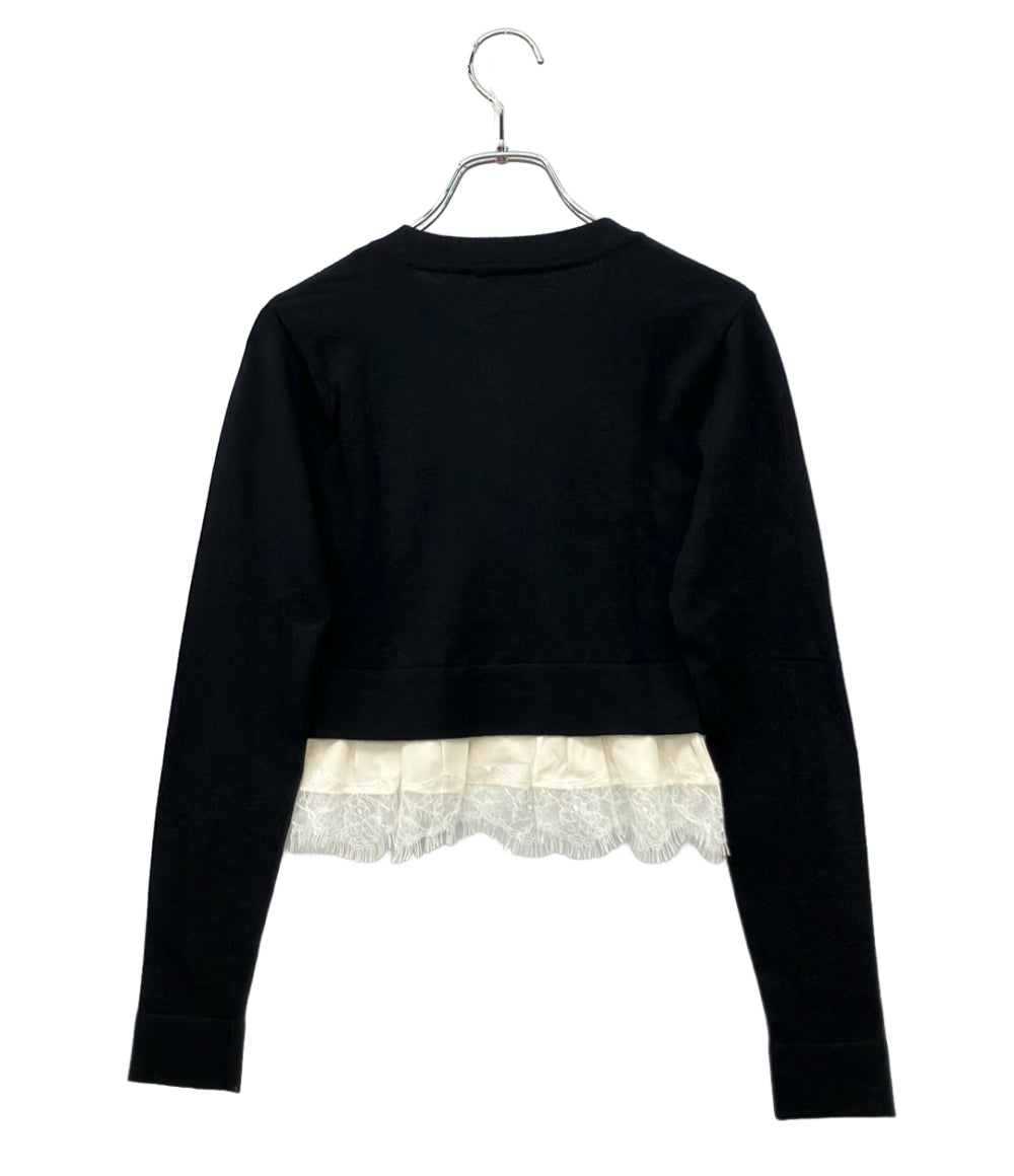 美品 YOKO CHAN 裾レース長袖カーディガン YCN-519-052 レディース SIZE 36 (XS) ヨーコチャン