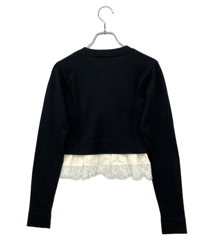 美品 YOKO CHAN 裾レース長袖カーディガン YCN-519-052 レディース SIZE 36 (XS) ヨーコチャン