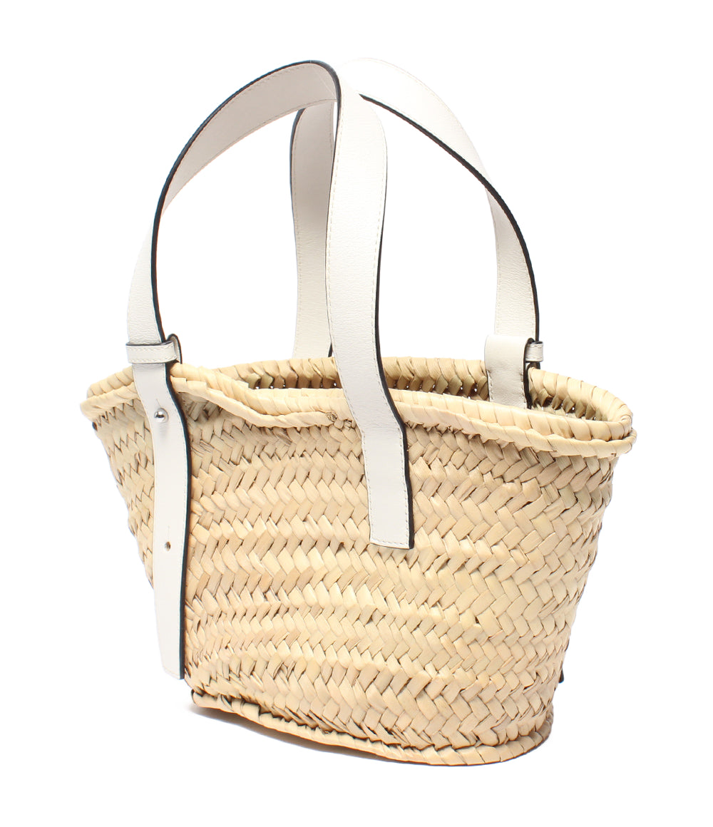 美品 LOEWE カゴバッグ ハンドバッグ ラフィア バスケットバッグ
