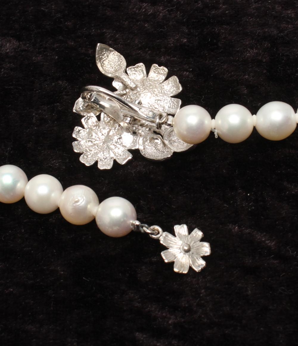 ネックレス SV パール 7.0-7.5mm フラワーモチーフ レディース