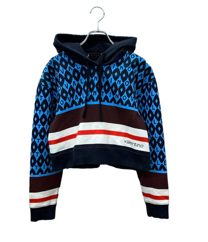 VALENTINO クロップパーカー ロゴ WB3MF12F6P0 レディース SIZE M ヴァレンティノ