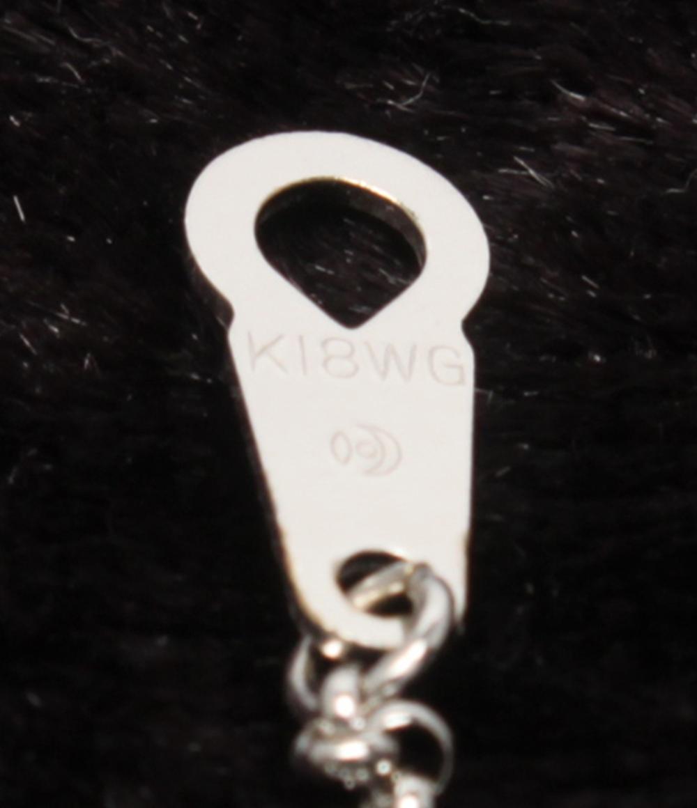 美品 TASAKI ネックレス K18WG ダイヤ0.01ct カルセドニー レディース タサキ