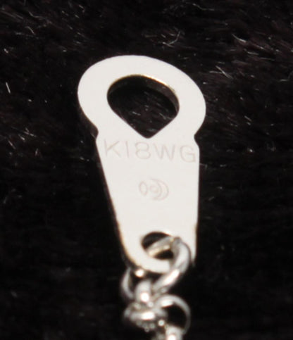 美品 TASAKI ネックレス K18WG ダイヤ0.01ct カルセドニー レディース タサキ