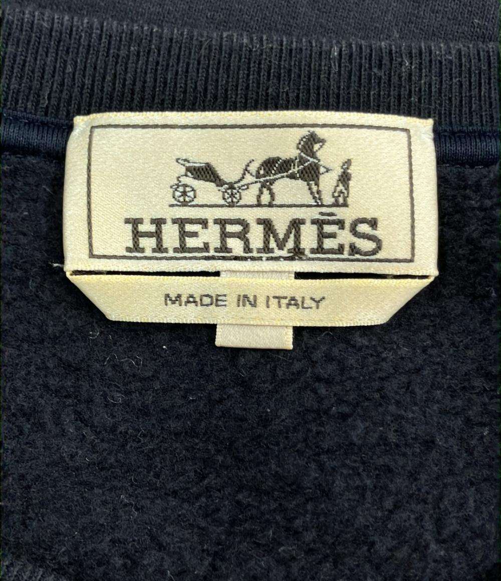 HERMES トレーナー レザーパッチ メンズ SIZE M エルメス