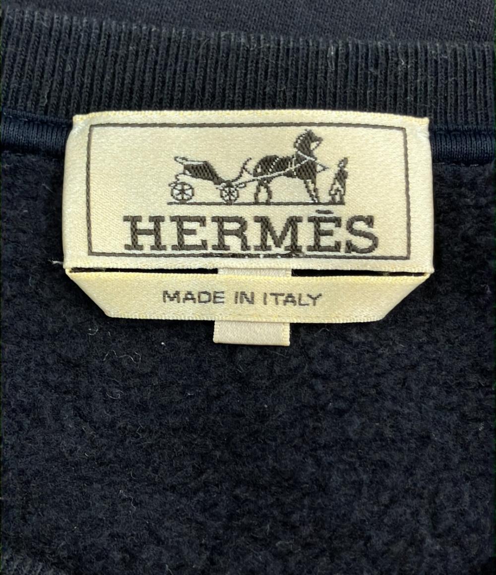 HERMES トレーナー レザーパッチ メンズ SIZE M エルメス