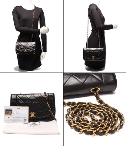CHANEL チェーンショルダーバッグ シングルチェーン シングルフラップ ゴールド金具 マトラッセ ダイアナ22 レディース シャネル