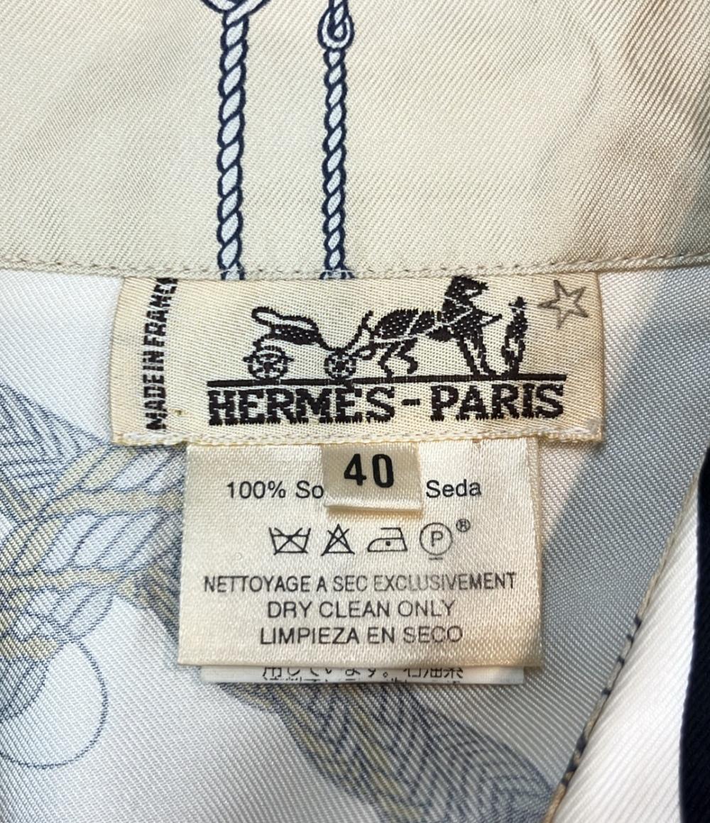 HERMES 長袖シャツ シルク レディース SIZE 40 (M) エルメス
