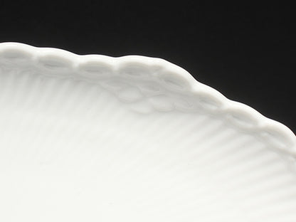 美品 Royal Copenhagen ピックルディッシュ オーバル 皿 25cm ホワイトフルーテッド ハーフレース ロイヤルコペンハーゲン
