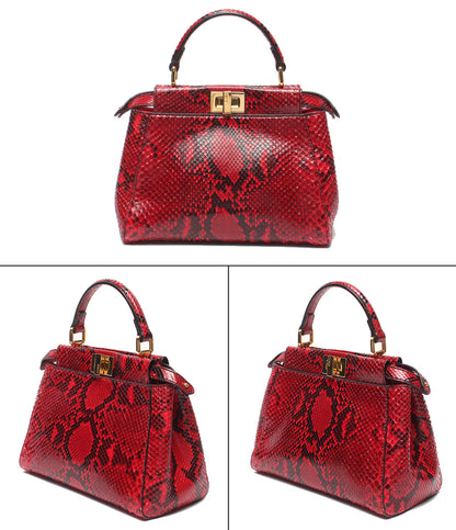 FENDI 2WAYハンドバッグ ショルダーバッグ 斜め掛け 肩掛け パイソン ピーカブー ミニ レディース フェンディ