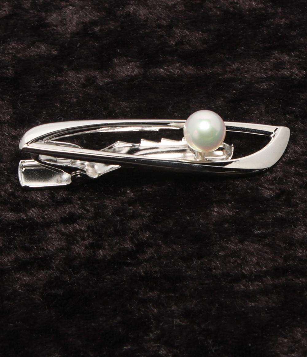 美品 MIKIMOTO タイバー タイピン SV パール 7.4mm メンズ ミキモト