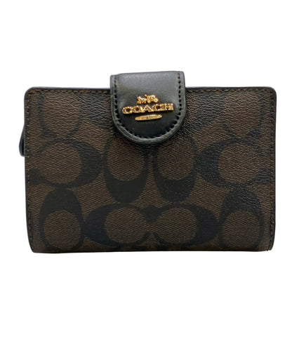 COACH 二つ折り財布 ミディアム コーナー ジップ ウォレット シグネチャー キャンパス シグネチャー レディース コーチ