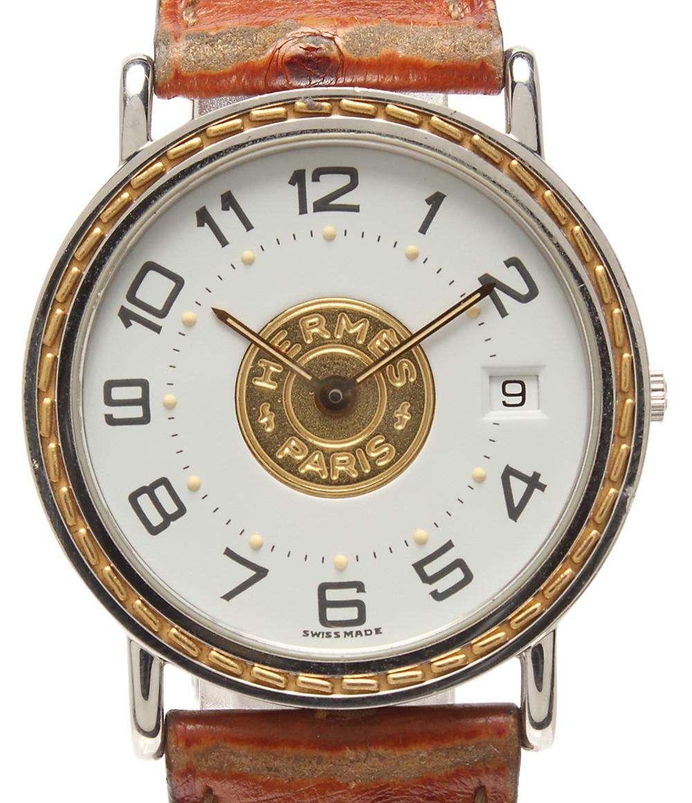 HERMES 腕時計 セリエ クオーツ ホワイト メンズ エルメス