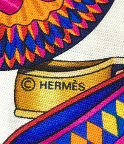 HERMES スカーフ カレ90 シルク100% 馬のリボン レディース エルメス