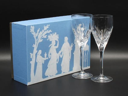 美品 WEDGWOOD ワイングラス 2点セット ペア ティアドロップ ウエッジウッド