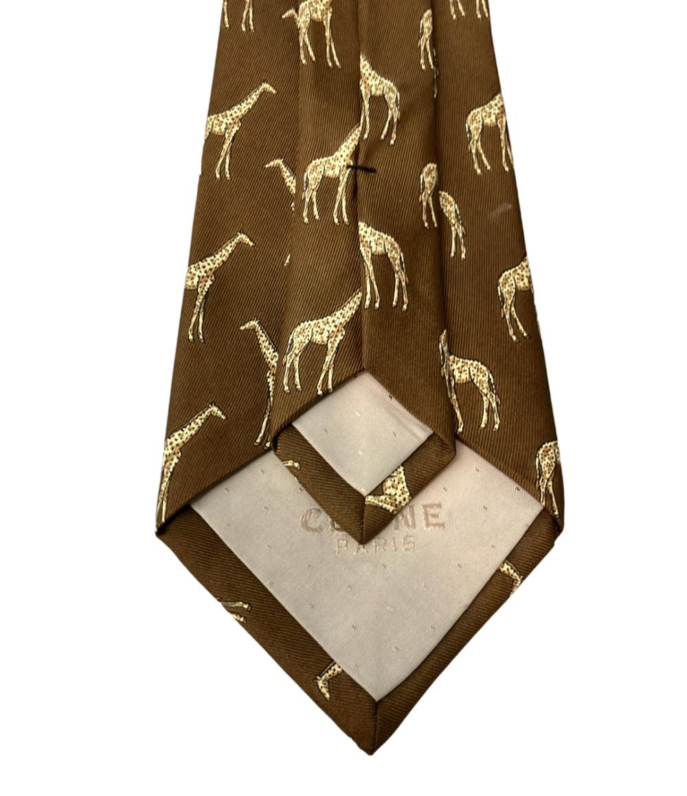 美品 セリーヌ ネクタイ シルク100% キリン柄 メンズ CELINE