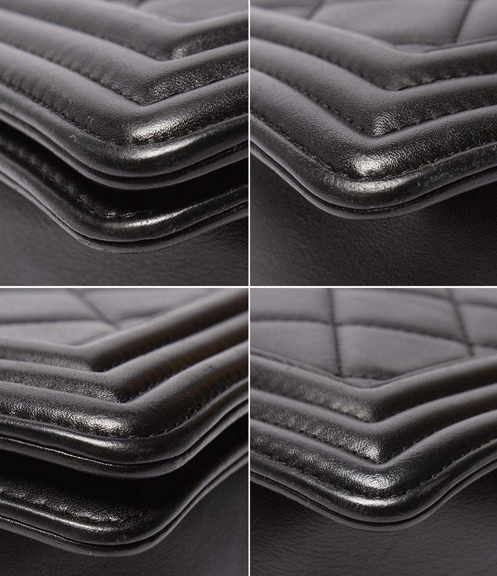 CHANEL チェーンショルダーバッグ 肩掛け ヴィンテージシルバー金具 スムースレザー 19番台 レディース シャネル