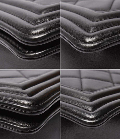 CHANEL チェーンショルダーバッグ 肩掛け ヴィンテージシルバー金具 スムースレザー 19番台 レディース シャネル