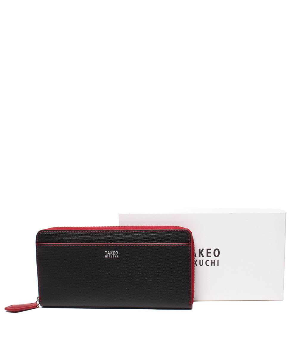 美品 TAKEO KIKUCHI ラウンドファスナー長財布 レディース タケオキクチ