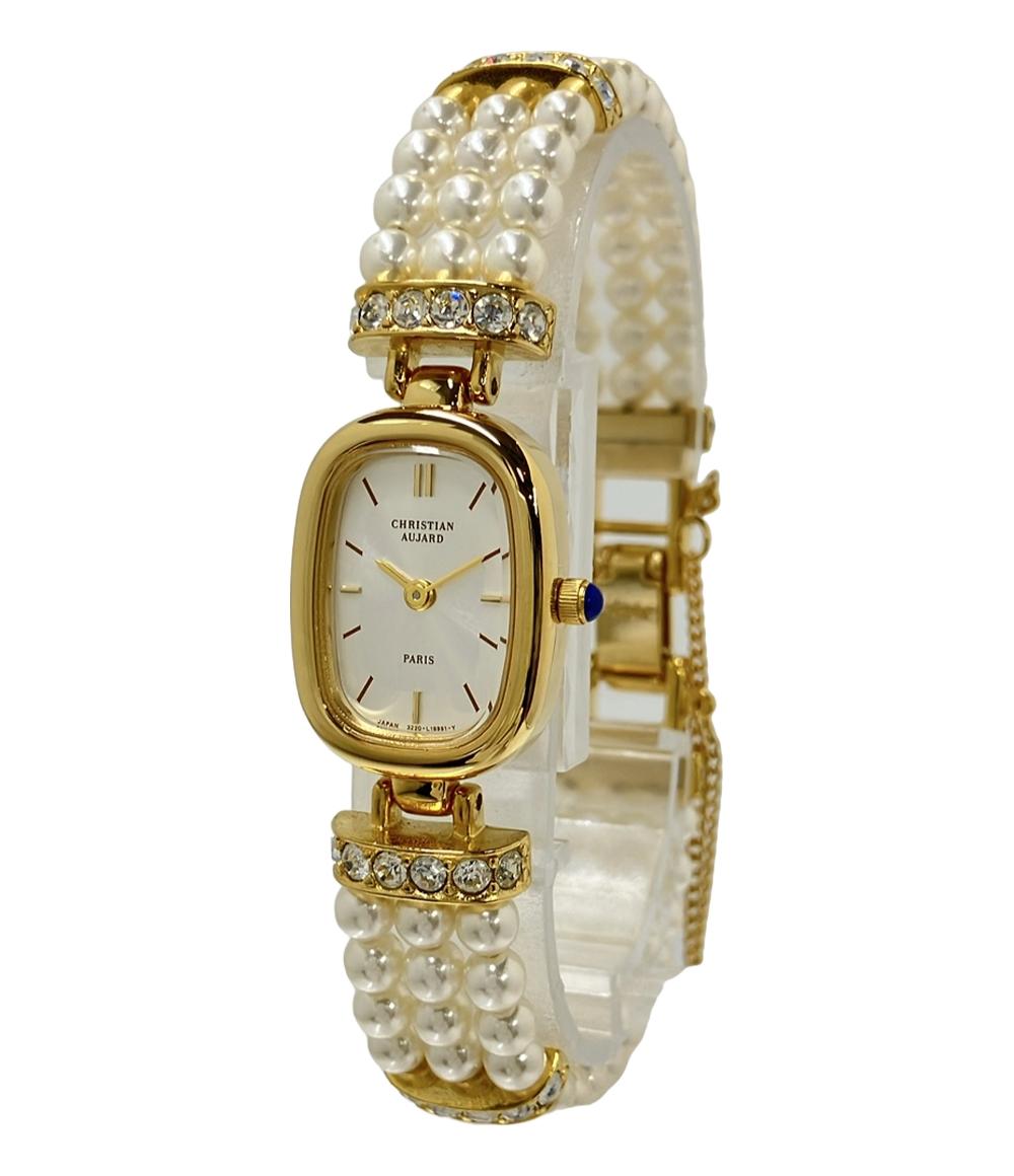 美品 CHRISTIAN AUJARD 腕時計 クオーツ レディース クリスチャンオジャール