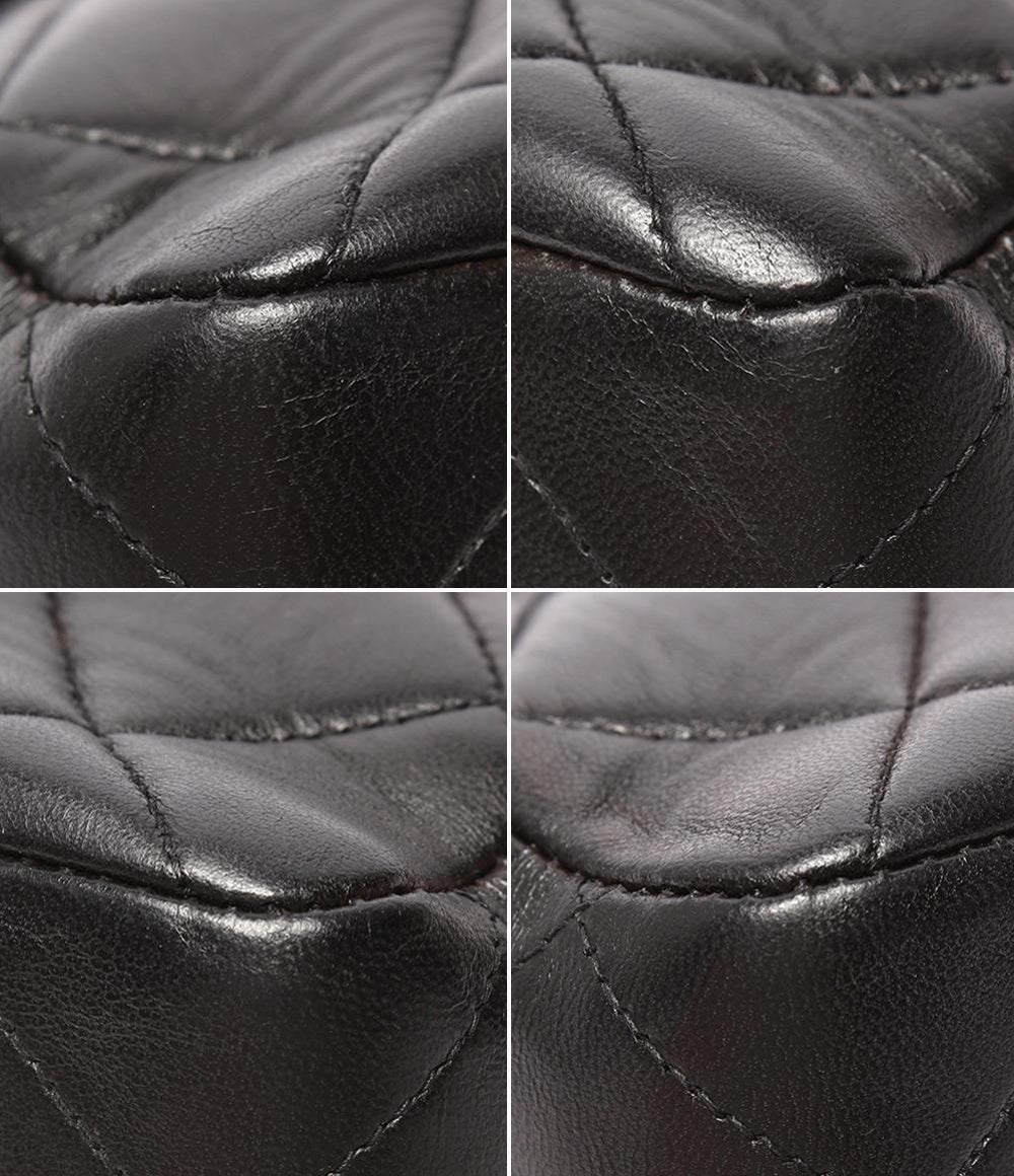 CHANEL ショルダーバッグ ダブルフェイス ダブルチェーン ラムスキン ゴールド金具 肩掛け デカマトラッセ 30 レディース シャネル