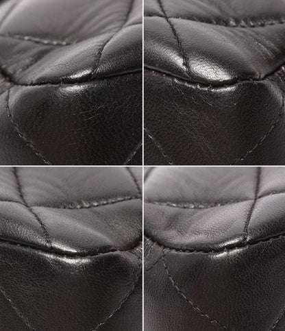 CHANEL ショルダーバッグ ダブルフェイス ダブルチェーン ラムスキン ゴールド金具 肩掛け デカマトラッセ 30 レディース シャネル