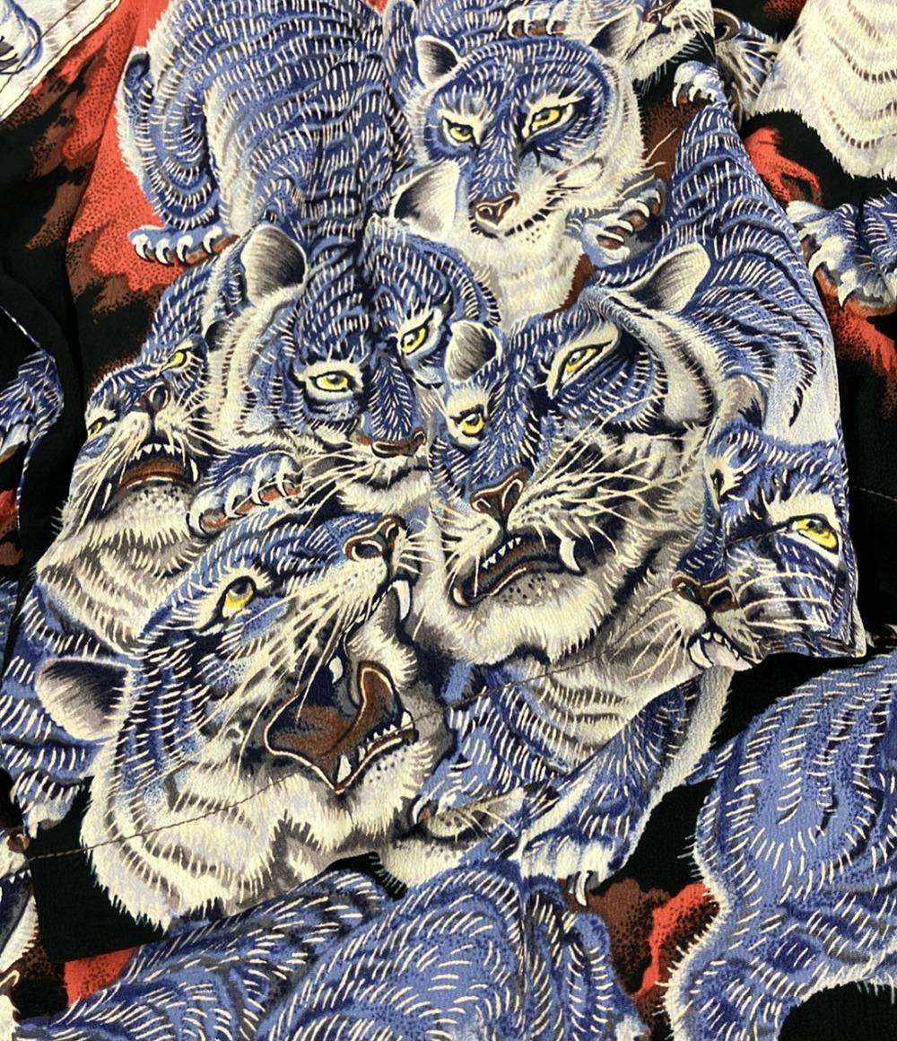 カラカウア×サンサーフ 百虎 アロハシャツ メンズ SIZE L KALAKAUA
