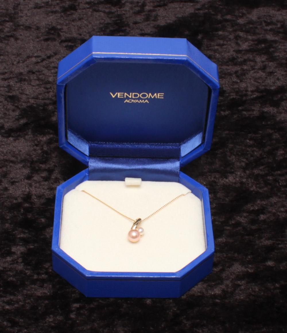 美品 ヴァンドームアオヤマ ネックレス K18 カラーパール レディース VENDOME AOYAMA