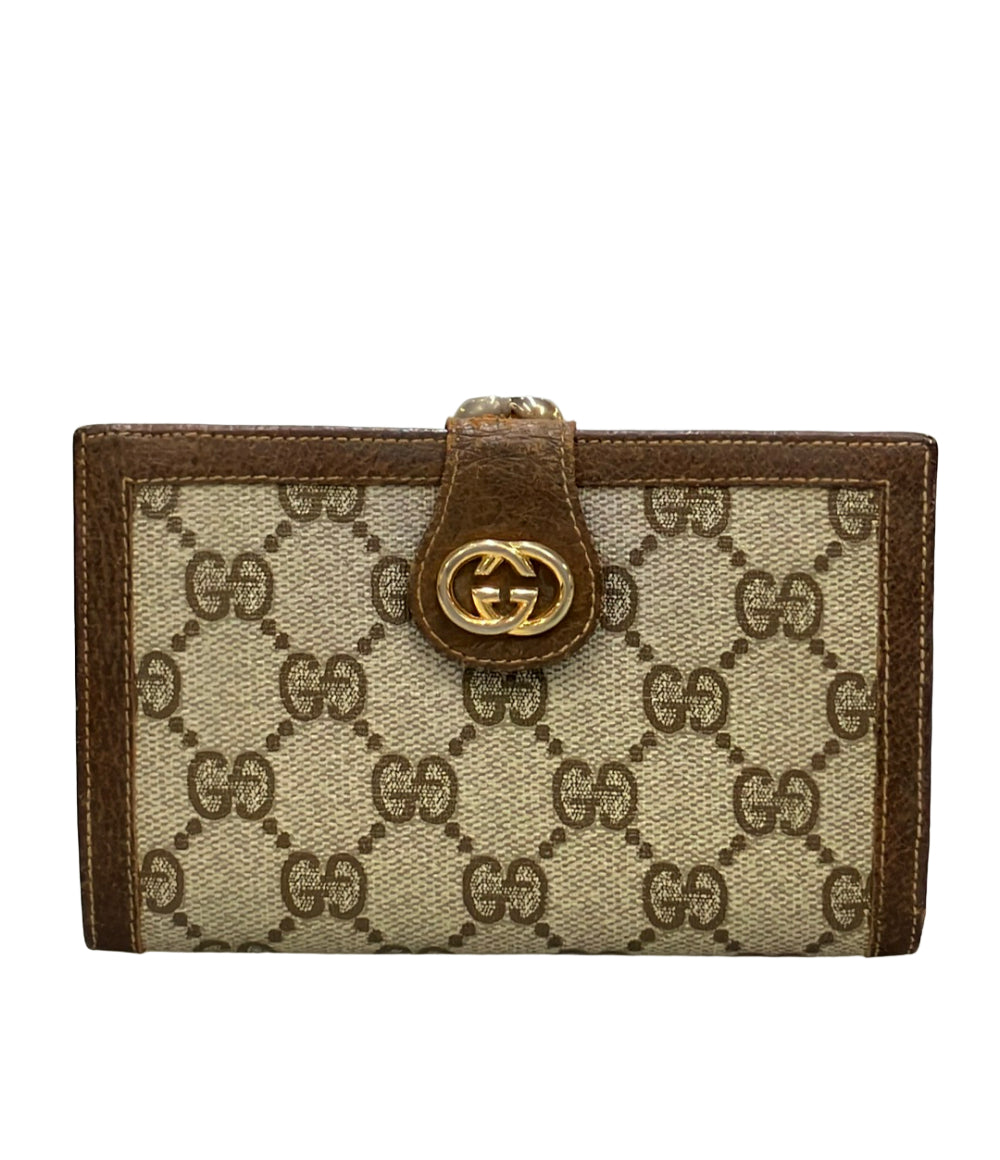 GUCCI 二つ折り財布 がま口 GGスプリーム レディース グッチ