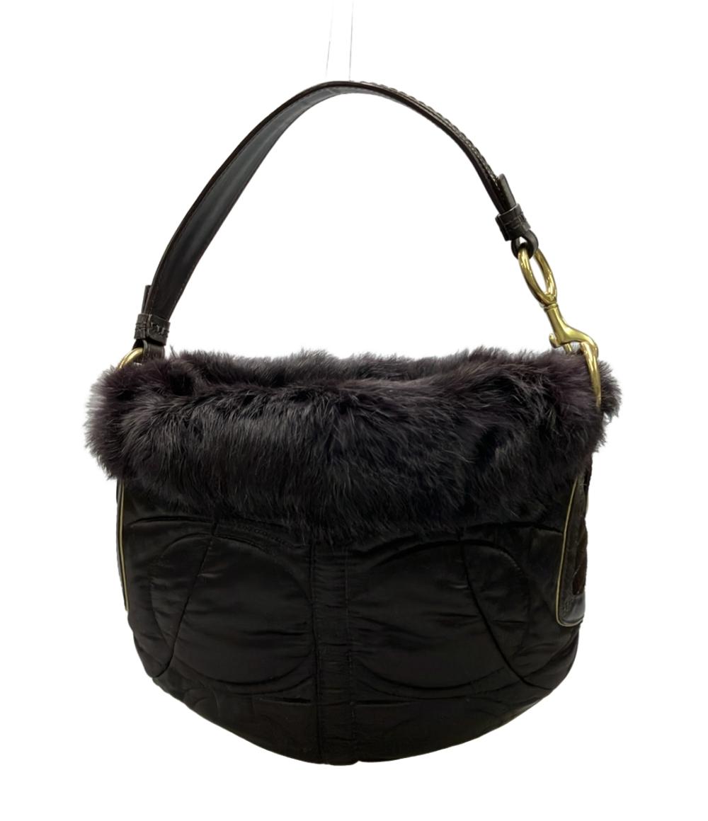 美品 COACH ショルダーバッグ ファー 肩掛け 3586 レディース コーチ