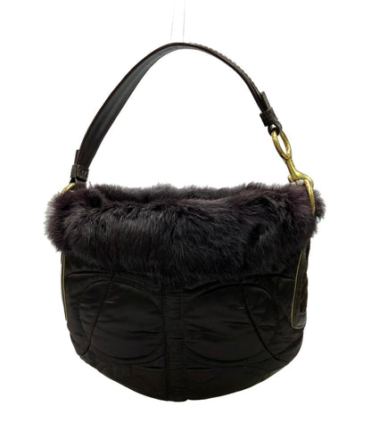 美品 COACH ショルダーバッグ ファー 肩掛け 3586 レディース コーチ