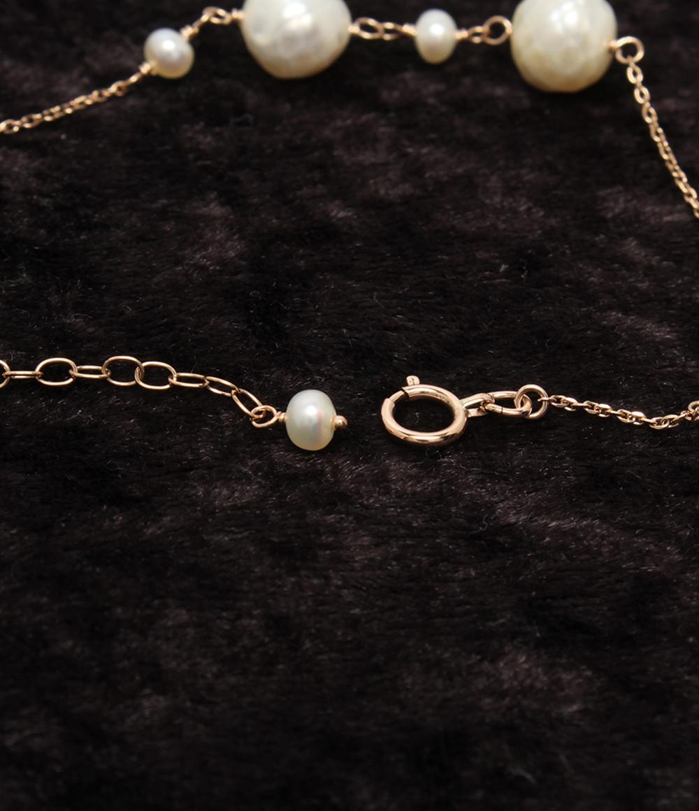 美品 ネックレス ブレスレット K10 淡水パール 2点セット レディース