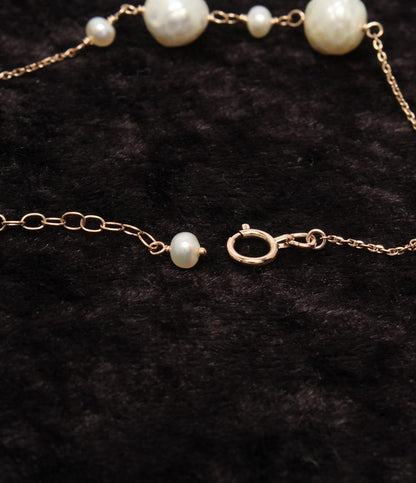 美品 ネックレス ブレスレット K10 淡水パール 2点セット レディース