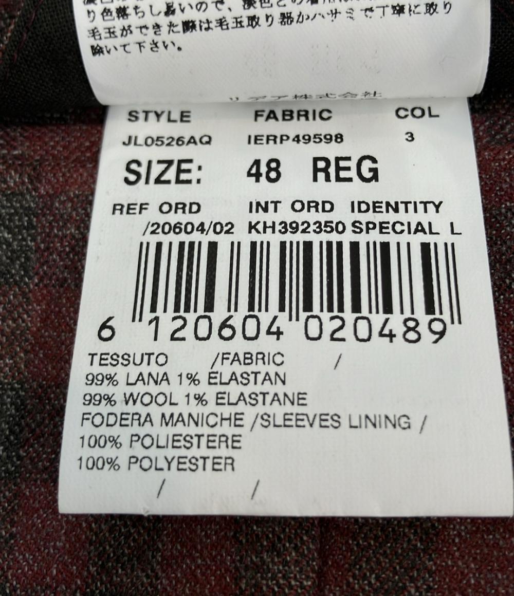 LARDINI テーラードジャケット シングル レッド×グレー チェック柄 JL0526AQ メンズ SIZE 48 (L) ラルディーニ