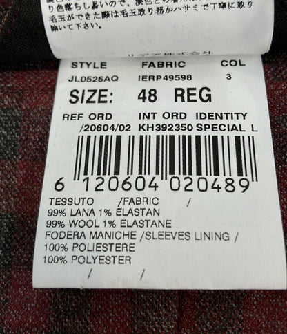 LARDINI テーラードジャケット シングル レッド×グレー チェック柄 JL0526AQ メンズ SIZE 48 (L) ラルディーニ