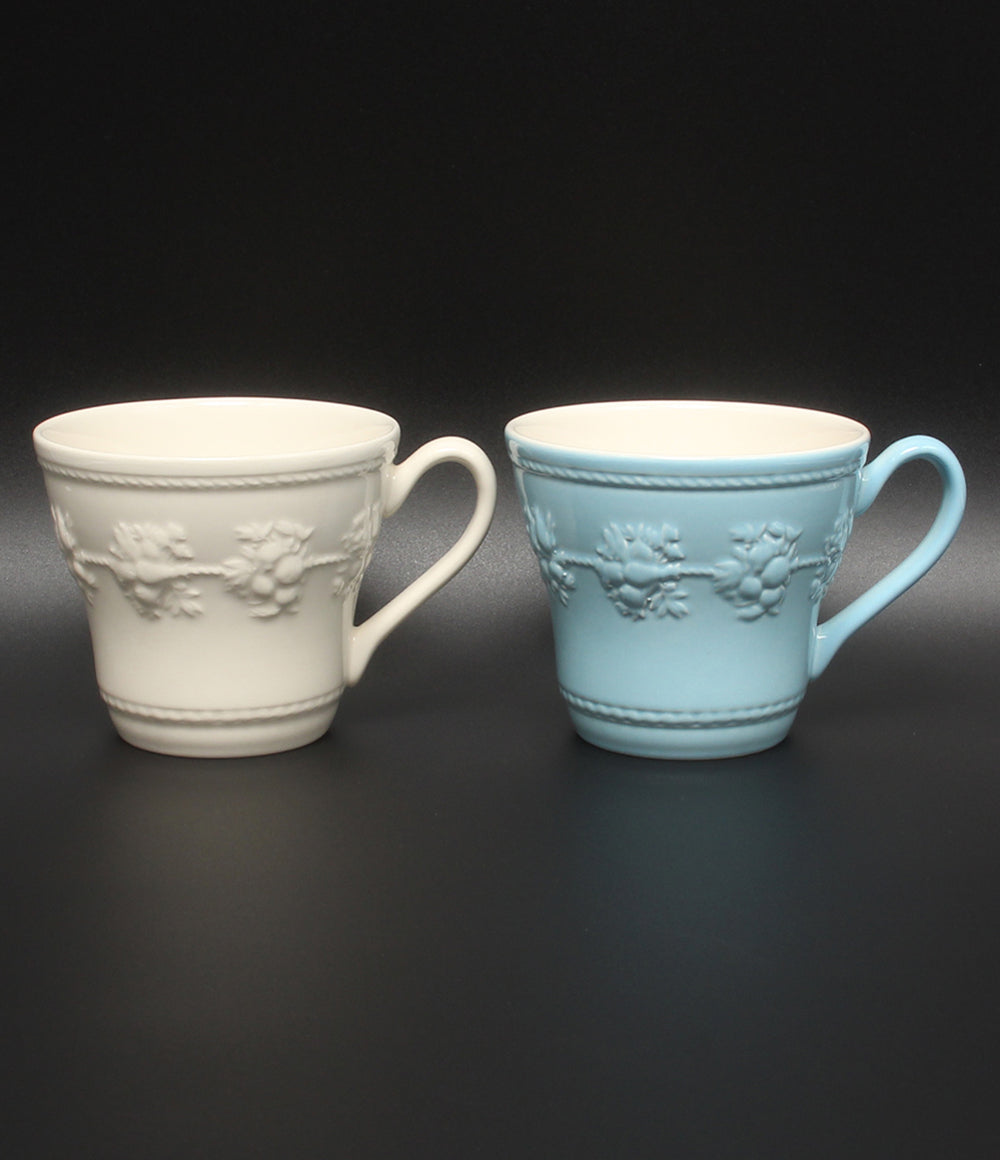 美品 WEDGWOOD マグカップ 2点セット ペア フェスティビティ アイボリー ブルー ウェッジウッド
