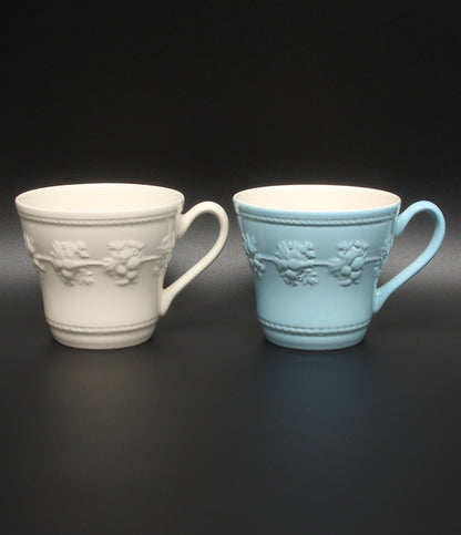 美品 WEDGWOOD マグカップ 2点セット ペア フェスティビティ アイボリー ブルー ウェッジウッド