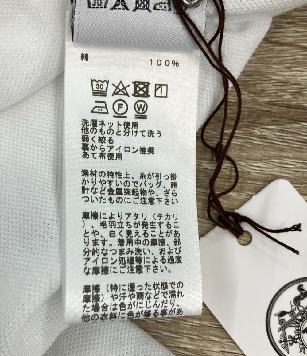 美品 HERMES 半袖Tシャツ クルーネック 左胸パッチポケット コットン100％ サイドスリット タグ 箱付き メンズ SIZE M エルメス