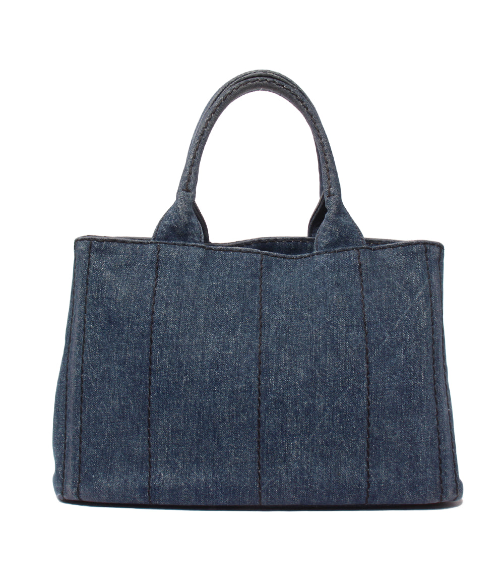 PRADA ハンドバッグ ミニトートバッグ デニム カナパ 1BG439 レディース プラダ
