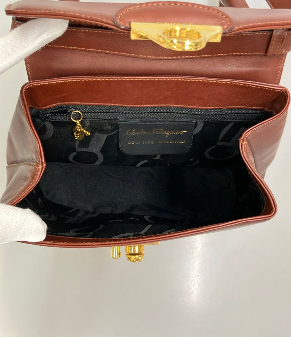 Salvatore Ferragamo ハンドバッグ ショルダーバッグ 2WAY 斜め掛け ヒールスタッズ レザー DQ-21 1568 レディース サルヴァトーレフェラガモ