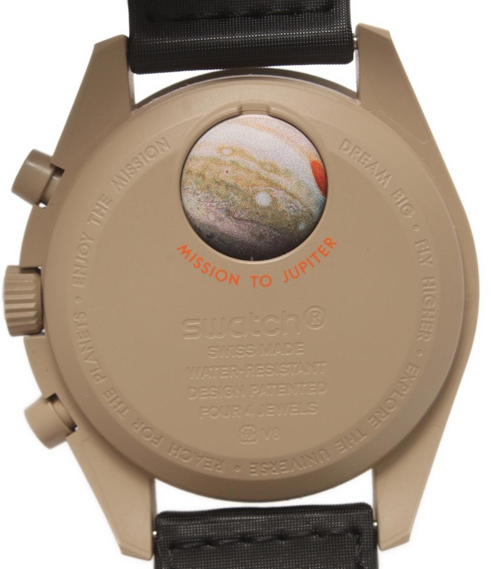 美品 オメガ スウォッチ 腕時計 MISSION TO JUPITER クオーツ ベージュ メンズ OMEGA Swatch