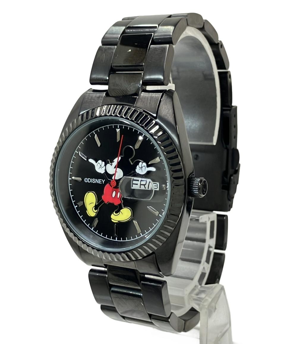 腕時計 ディズニー ミッキーマウス クオーツ ブラック レディース