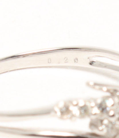 美品 リング 指輪 K18WG ダイヤ 0.20ct フラワーモチーフ レディース SIZE 12号